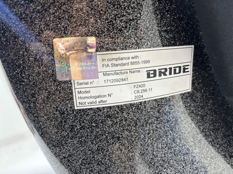 Bride Vios III Low Max Fixed Back Seat with Bride Rail - Image 10
